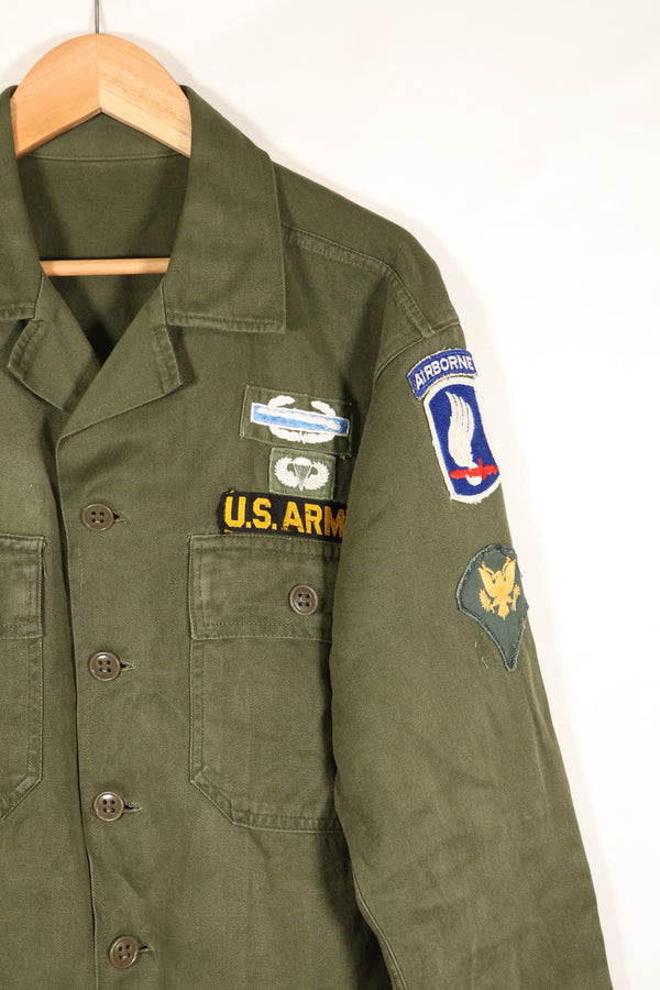 1960年代前半　173空挺旅団　OG-107 ユーティリティシャツ　徽章実物　中古品
