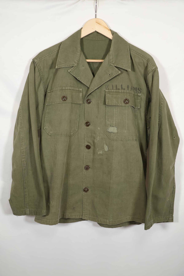 1950年代　アメリカ陸軍　HBT　ユーティリティシャツ　中古品　ネーム入り