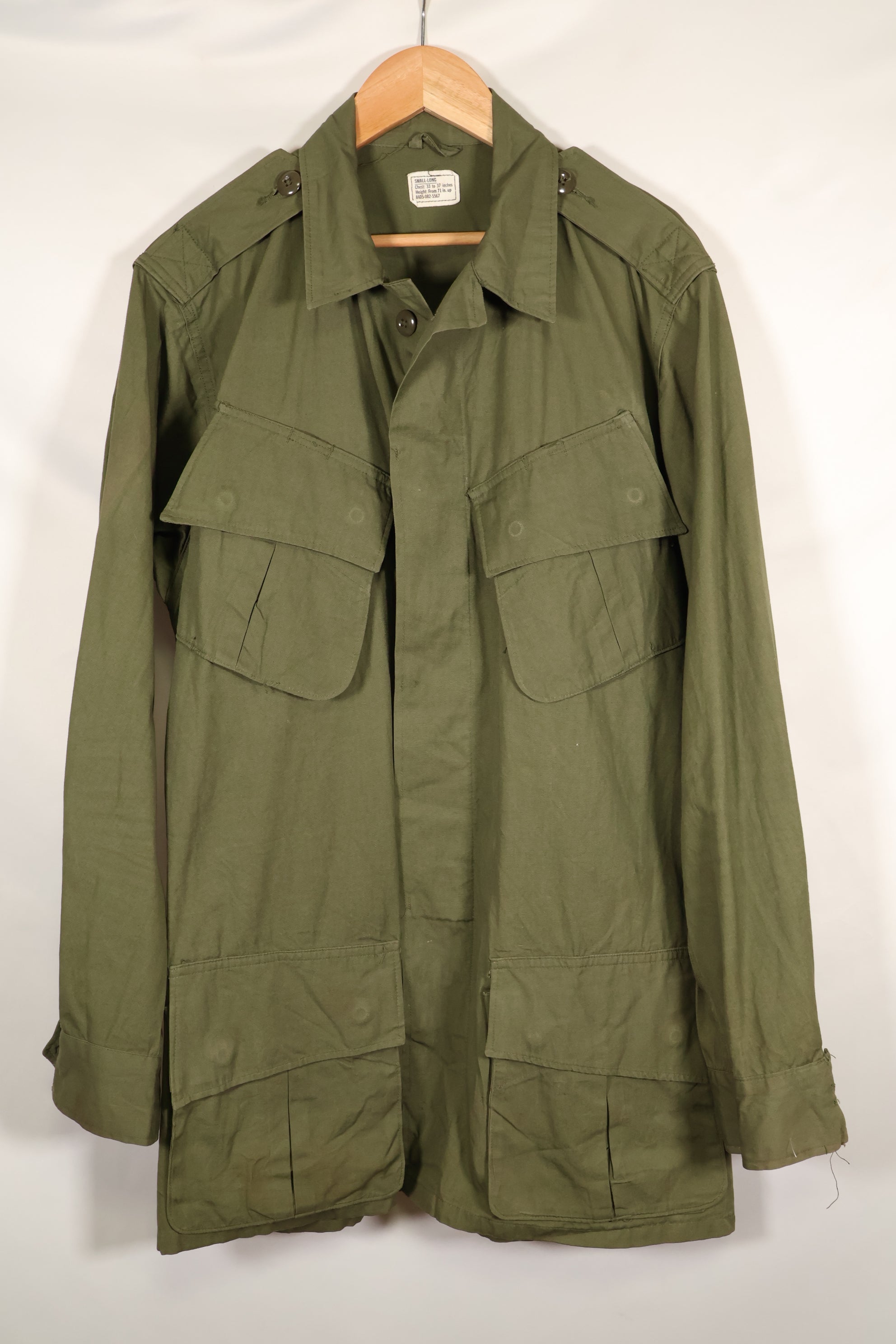 1965年頃　S-L　2nd Model ジャングルファティーグ　ジャケット　汚れ　傷あり　中古品