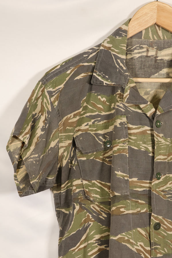 推定1970年代　ローカルメイド　タイガーストライプ　半袖シャツ　中古品