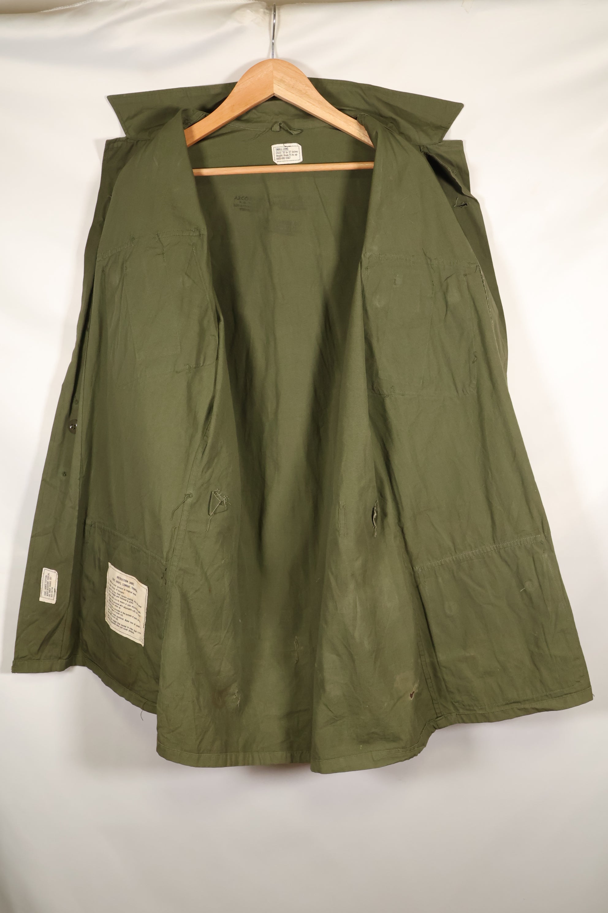 1965年頃　S-L　2nd Model ジャングルファティーグ　ジャケット　汚れ　傷あり　中古品