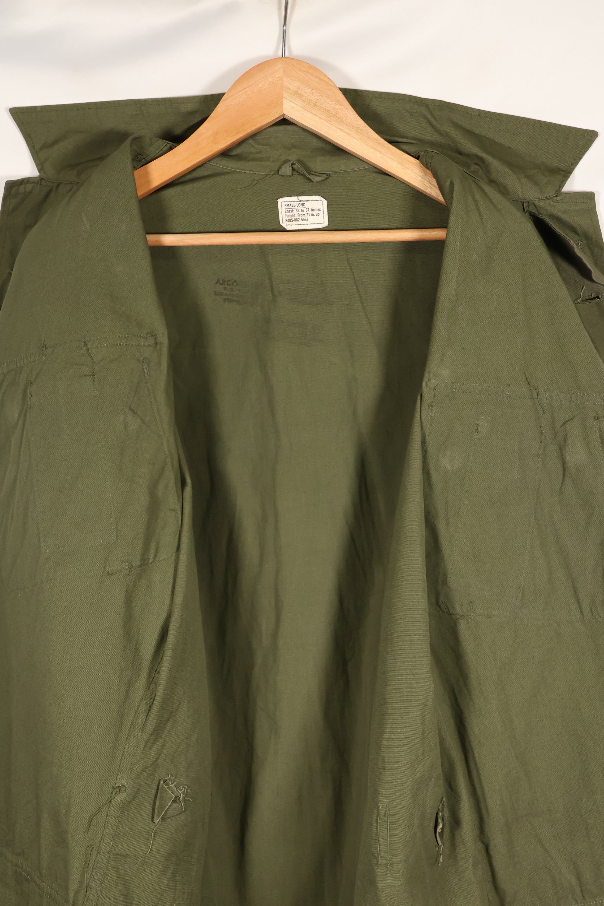 1965年頃　S-L　2nd Model ジャングルファティーグ　ジャケット　汚れ　傷あり　中古品