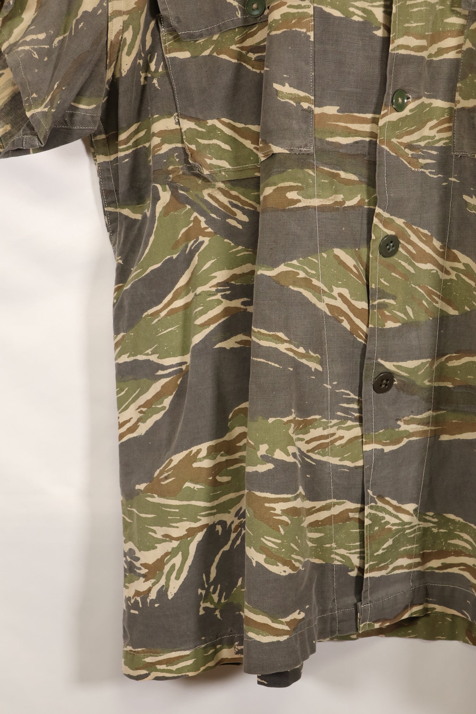 推定1970年代　ローカルメイド　タイガーストライプ　半袖シャツ　中古品