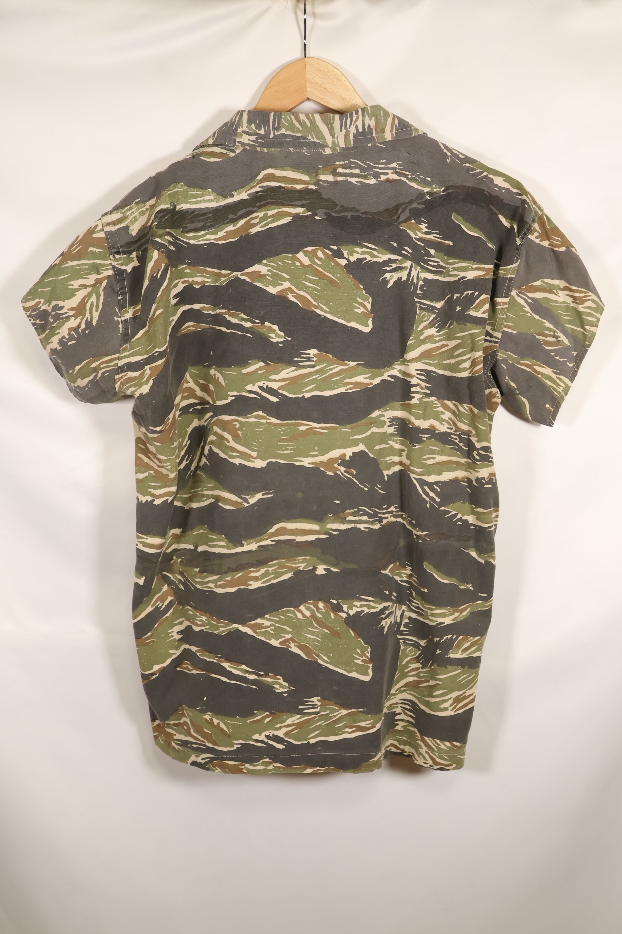 推定1970年代　ローカルメイド　タイガーストライプ　半袖シャツ　中古品