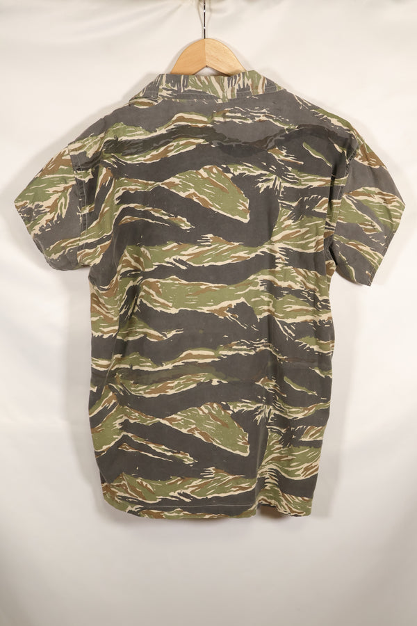 推定1970年代　ローカルメイド　タイガーストライプ　半袖シャツ　中古品