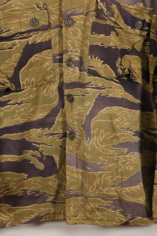 1960年代後半　ゴールドタイガーストライプ　シャツ　USカット　US-M　褪色あり　中古品