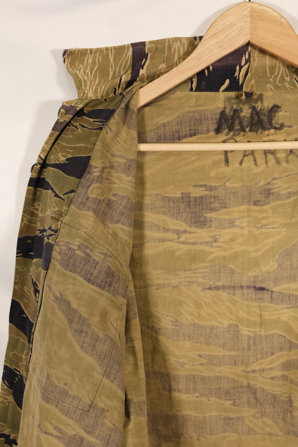 1960年代後半　ゴールドタイガーストライプ　シャツ　USカット　US-M　褪色あり　中古品