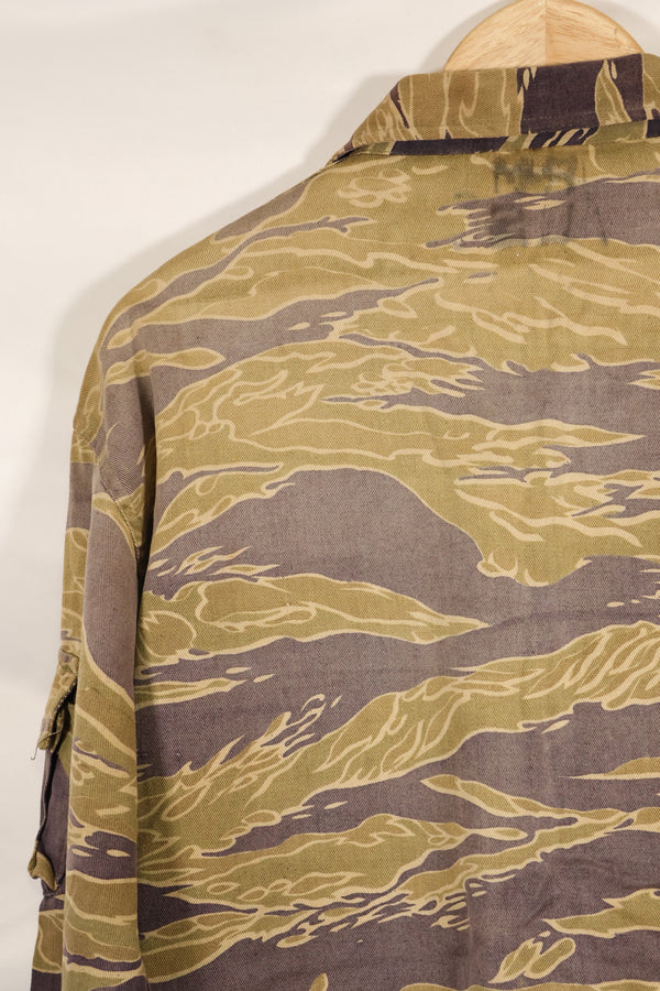 1960年代後半　ゴールドタイガーストライプ　シャツ　USカット　US-M　褪色あり　中古品