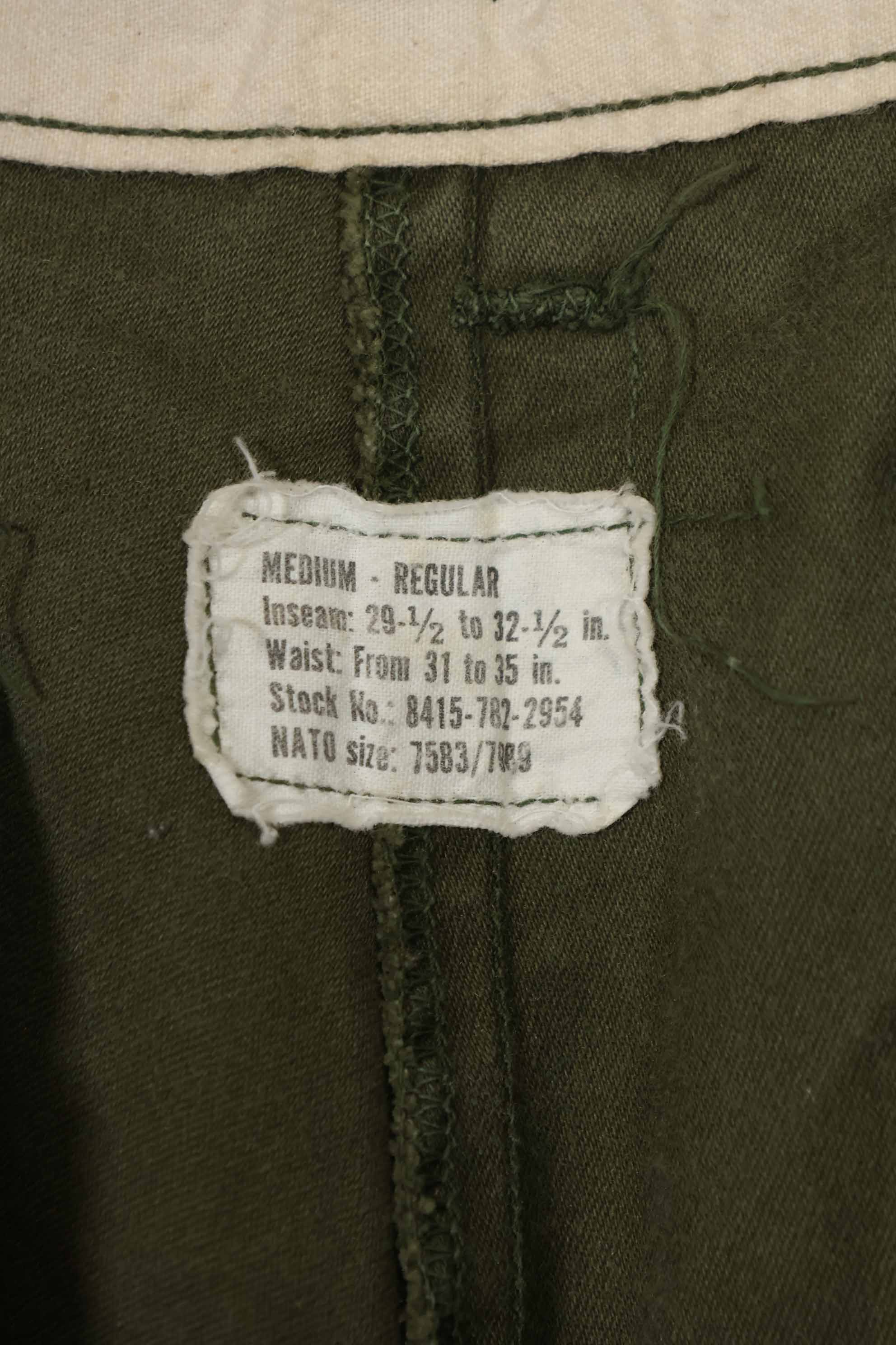 1974年製　アメリカ軍　M65 コットン製　フィールドパンツ　M-R　中古品