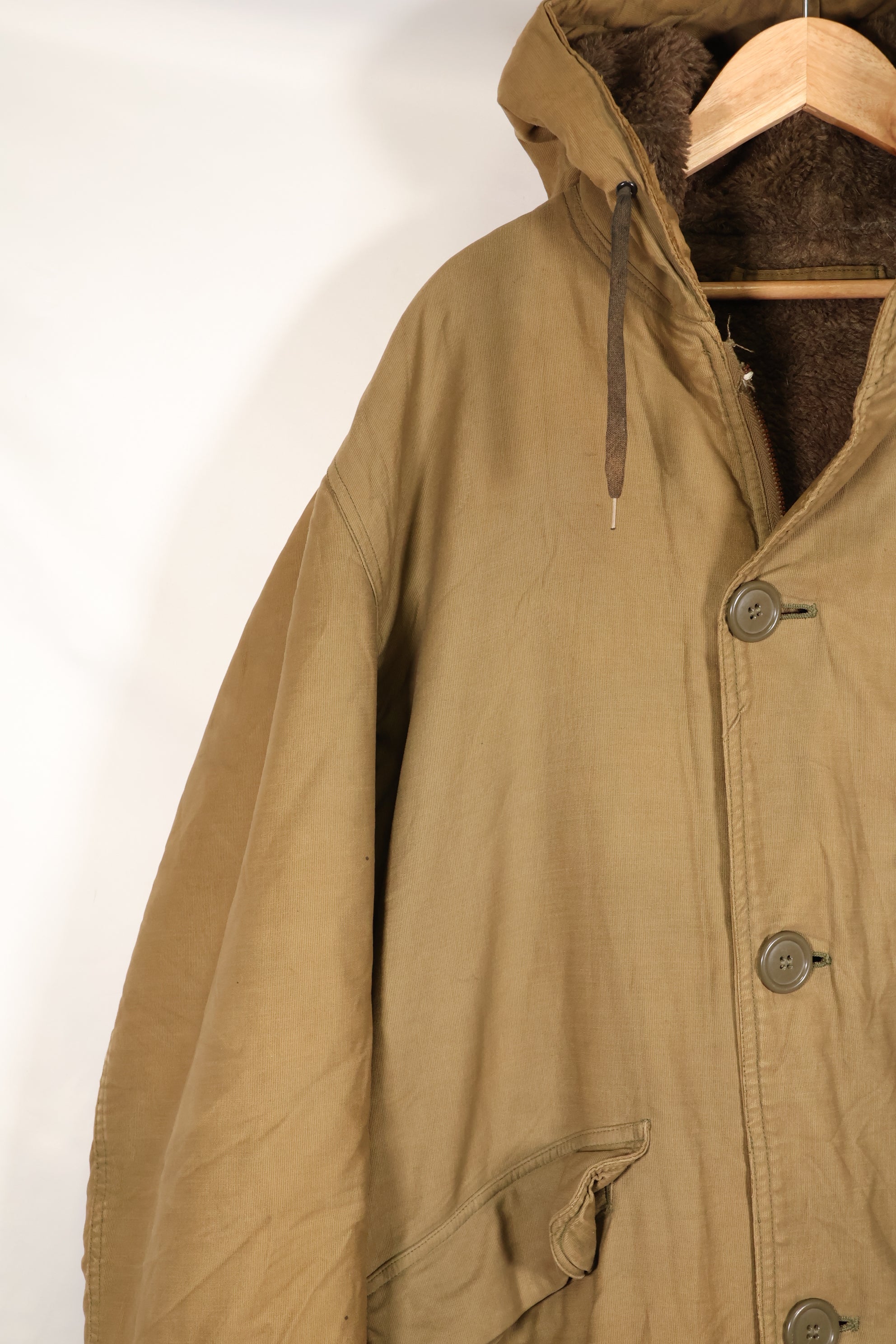 1940年代　WWII　アメリカ海軍　N-1　デッキコート　パーカー　退色あり　ステンシルあり　中古品