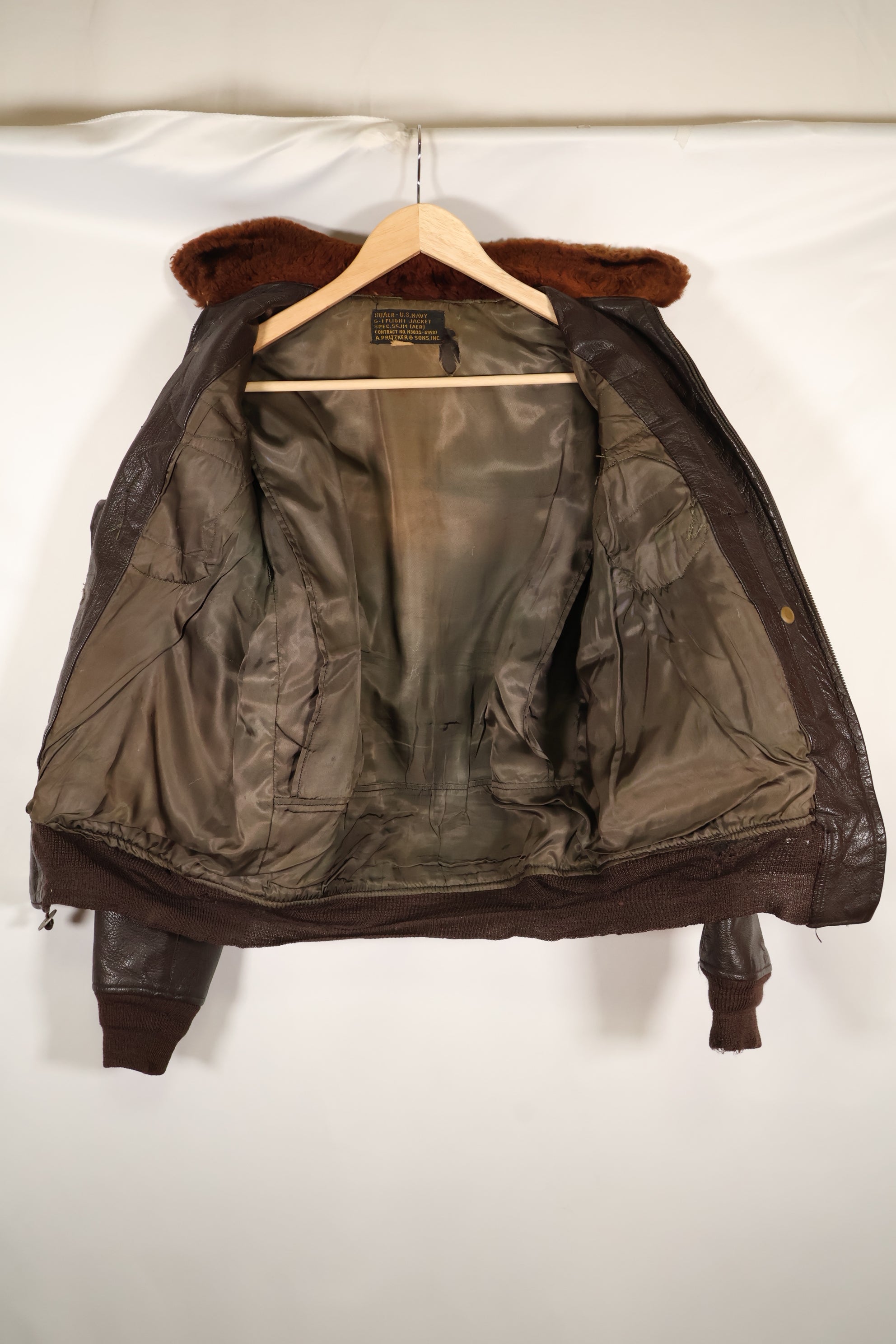 1940年代後半　55J14　アメリカ海軍　G-1　フライトジャケット　極初期個体　パッチ付き　稀少個体