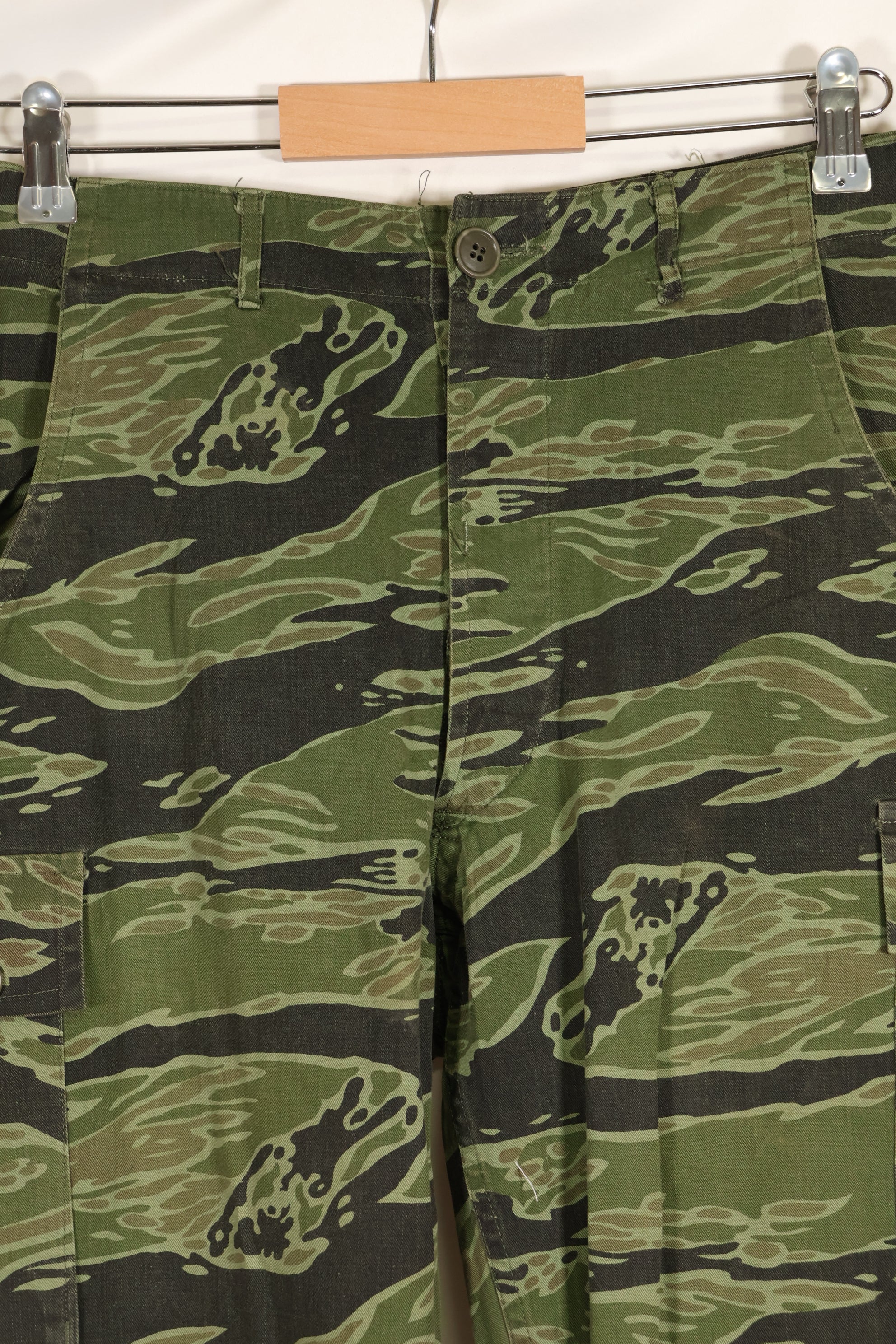 実物　レイトウォーパターン　USサイズ　タイガーストライプ　シャツ　ダークカラー　中古品