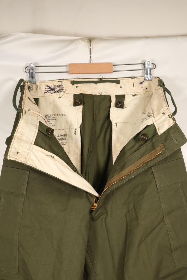 1951年契約　S-R　アメリカ陸軍　M51　フィールドパンツ　ほぼ未使用品　シミ汚れあり