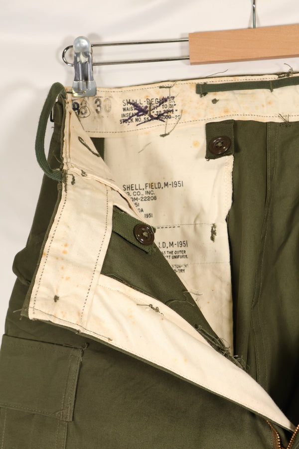 1951年契約　S-R　アメリカ陸軍　M51　フィールドパンツ　ほぼ未使用品　シミ汚れあり