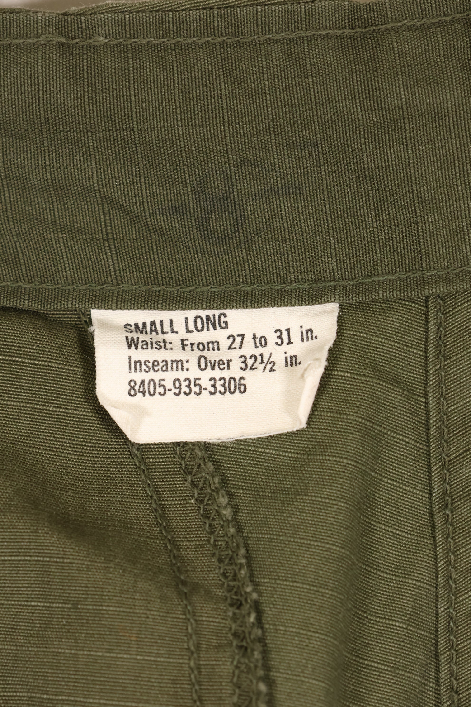 推定1968~69年頃　S-L　4th Model ジャングルファティーグ　パンツ　中古品　契約タグなし