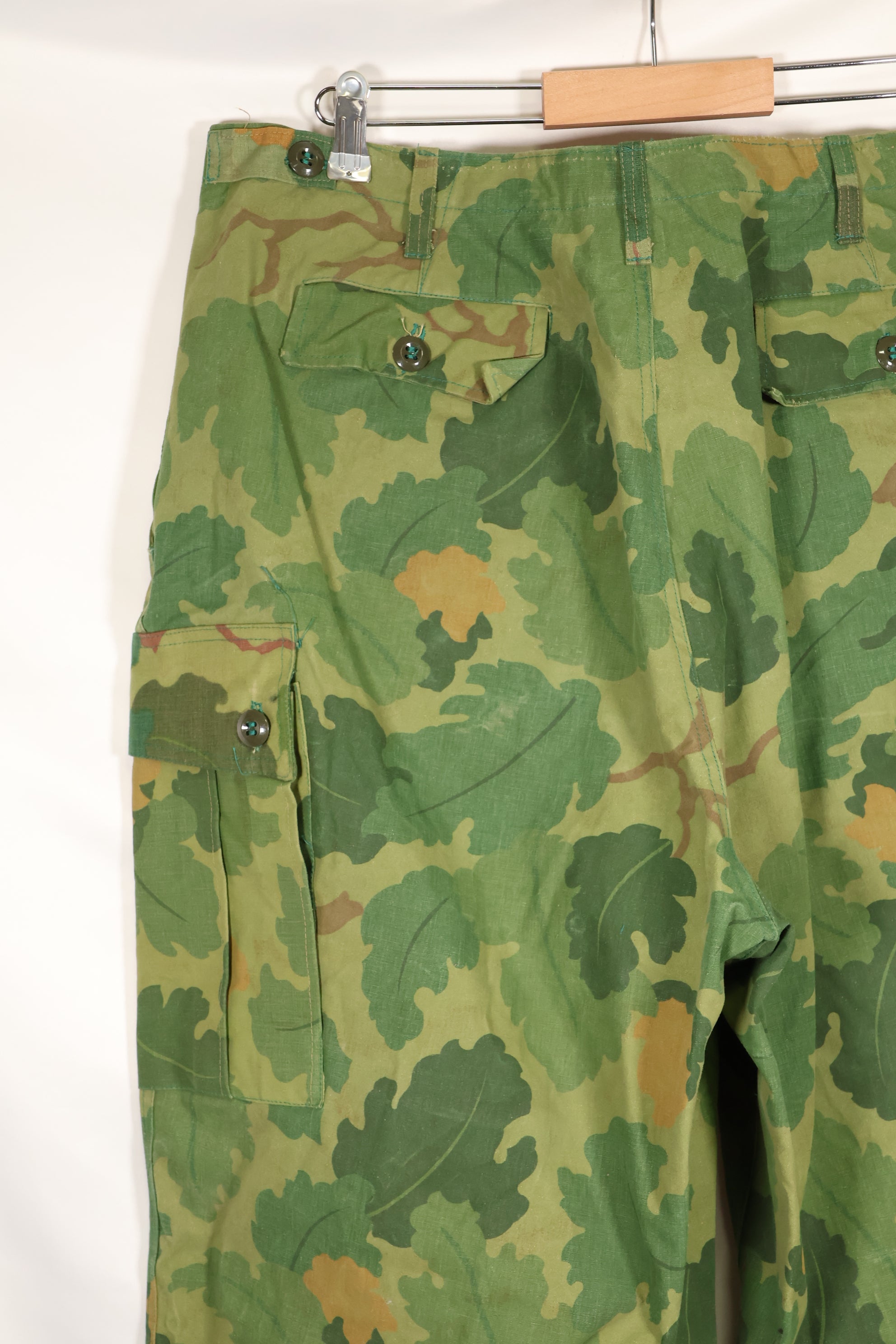 実物生地　ミッチェルパターン迷彩　1st Model ジャングルファティーグ　パンツ　テント生地　中古品