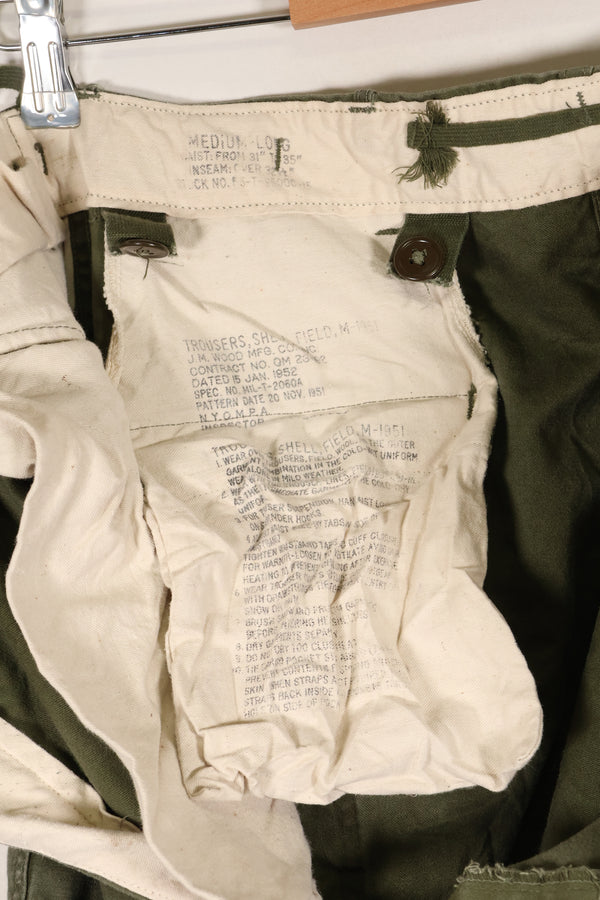 1952年契約　M-L　アメリカ軍　M51　フィールドパンツ　傷あり　中古品