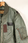 1950年代　推定40〜42程度　アメリカ空軍　B-15D　フライトジャケット　ボア改造品　パッチ付　中古品