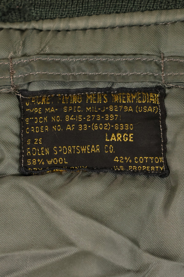 1950年代　LARGE　アメリカ空軍　初期型　MA-1　フライトジャケット　インターメディエイト　中古品 　B