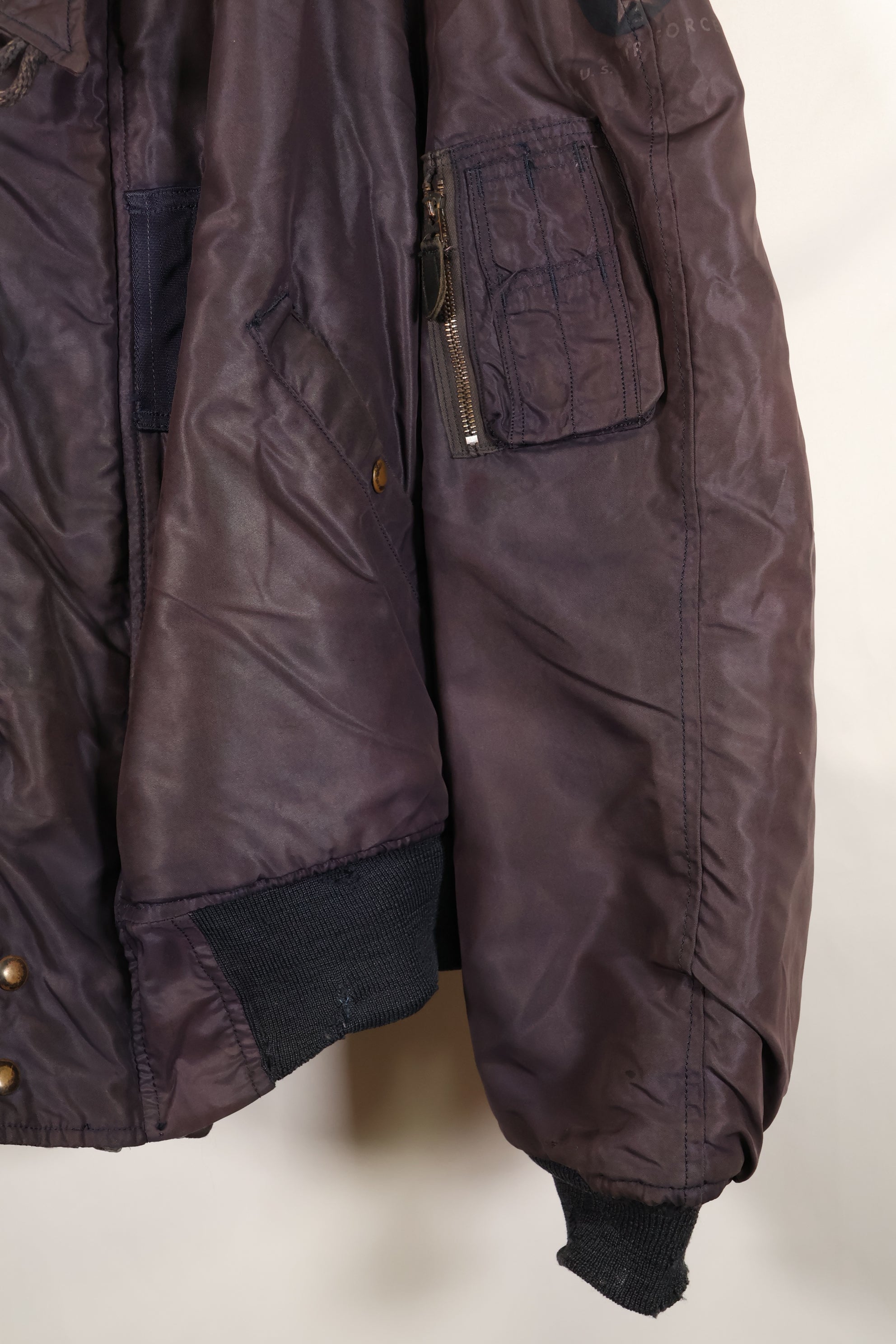 1950年代　LARGE　アメリカ空軍　N2-A　フライトジャケット　フード改造個体　中古品