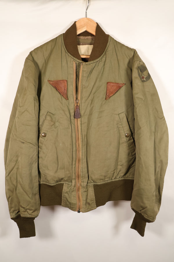 1940年代　推定38〜40　アメリカ陸軍航空隊　USAAF　B-15A　フライトジャケット　ボア改造　中古品