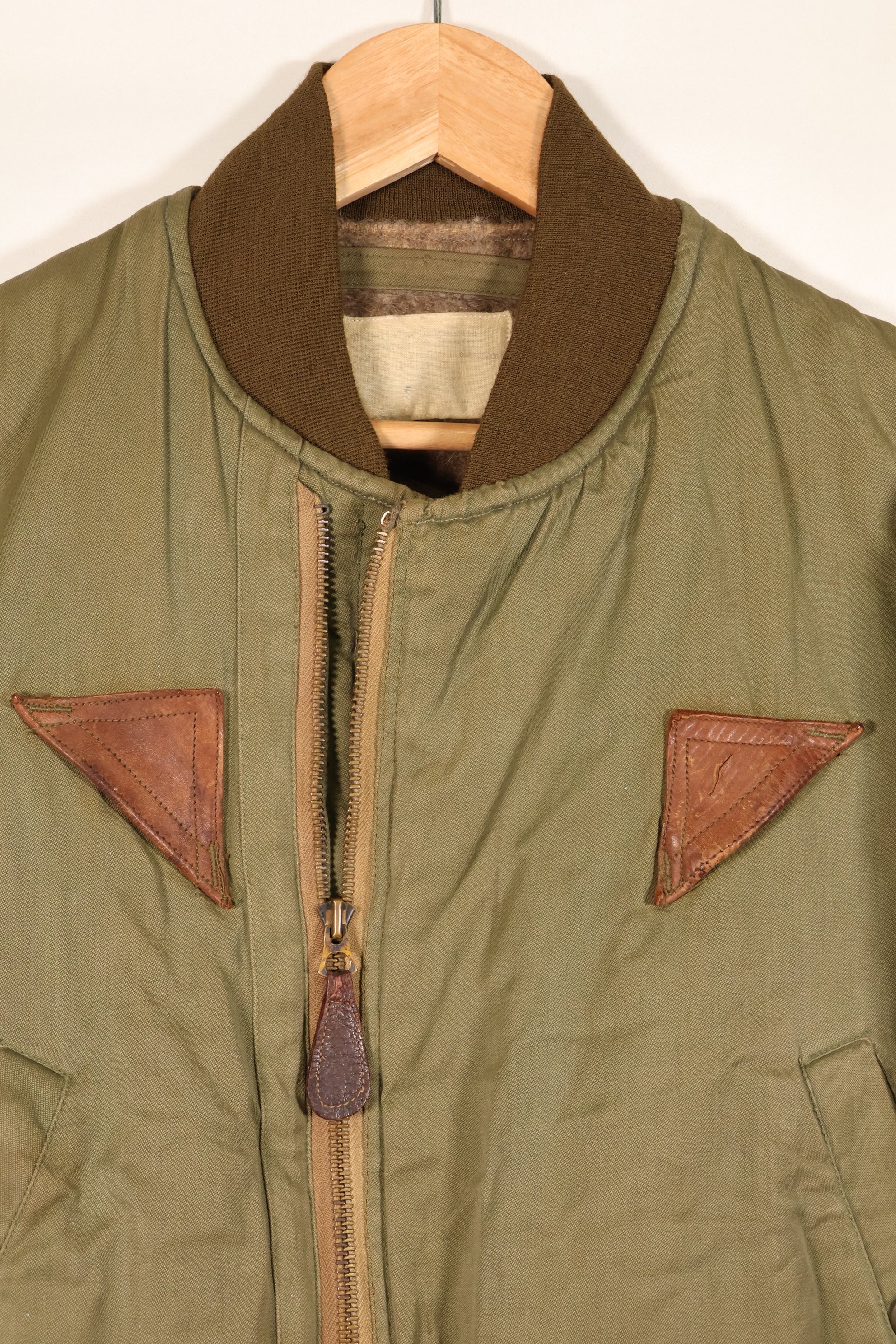 1940年代　推定38〜40　アメリカ陸軍航空隊　USAAF　B-15A　フライトジャケット　ボア改造　中古品