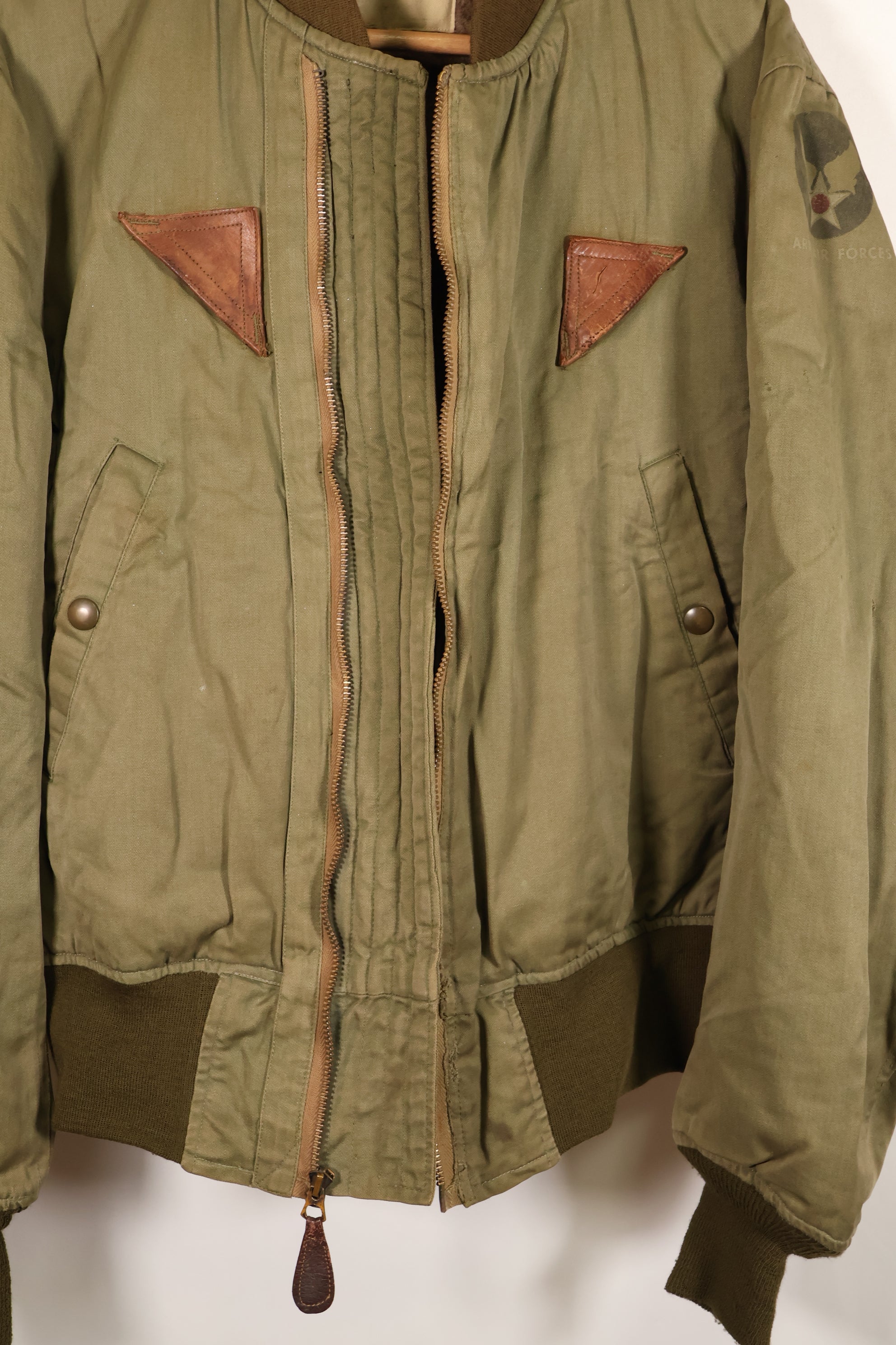 1940年代　推定38〜40　アメリカ陸軍航空隊　USAAF　B-15A　フライトジャケット　ボア改造　中古品