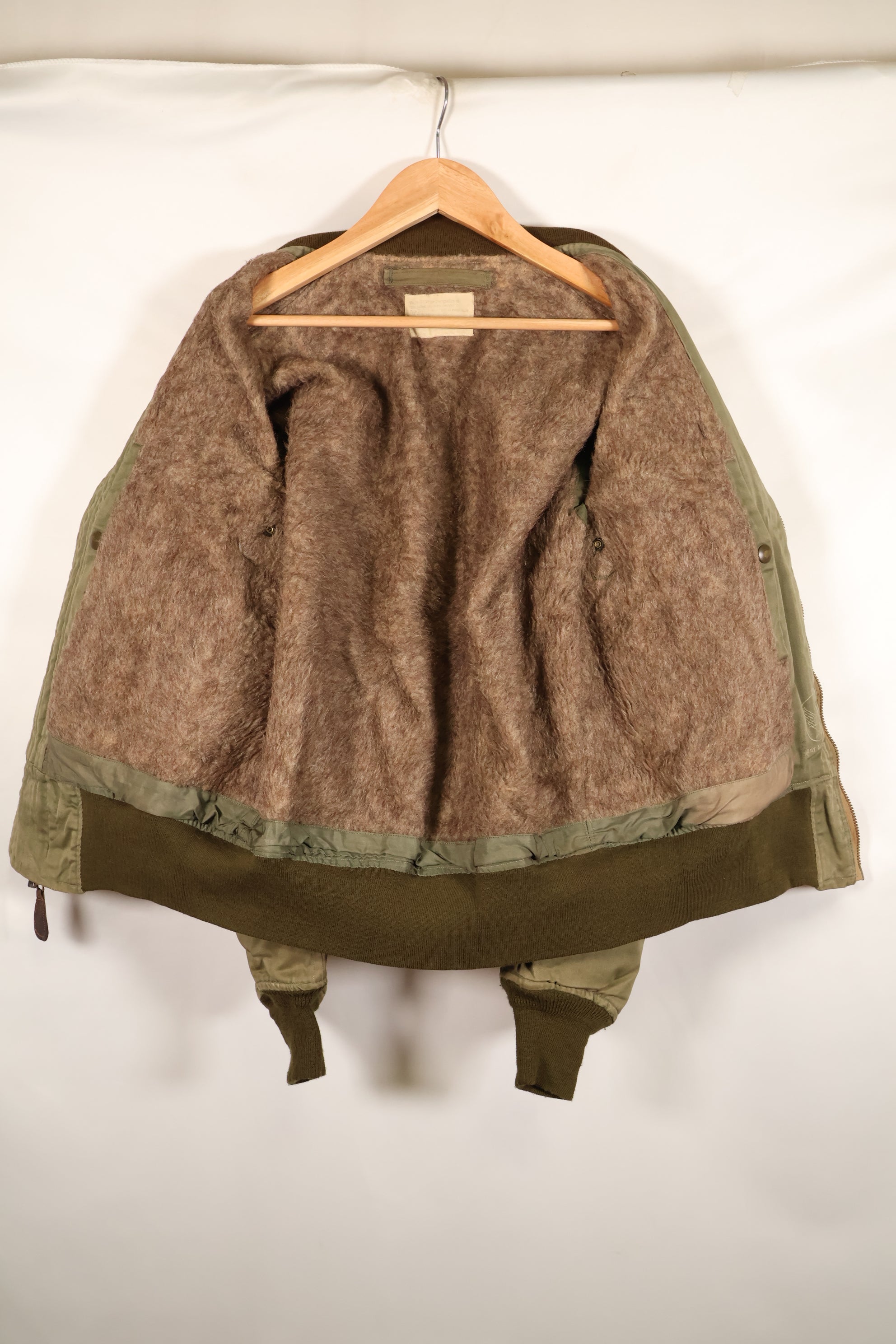 1940年代　推定38〜40　アメリカ陸軍航空隊　USAAF　B-15A　フライトジャケット　ボア改造　中古品