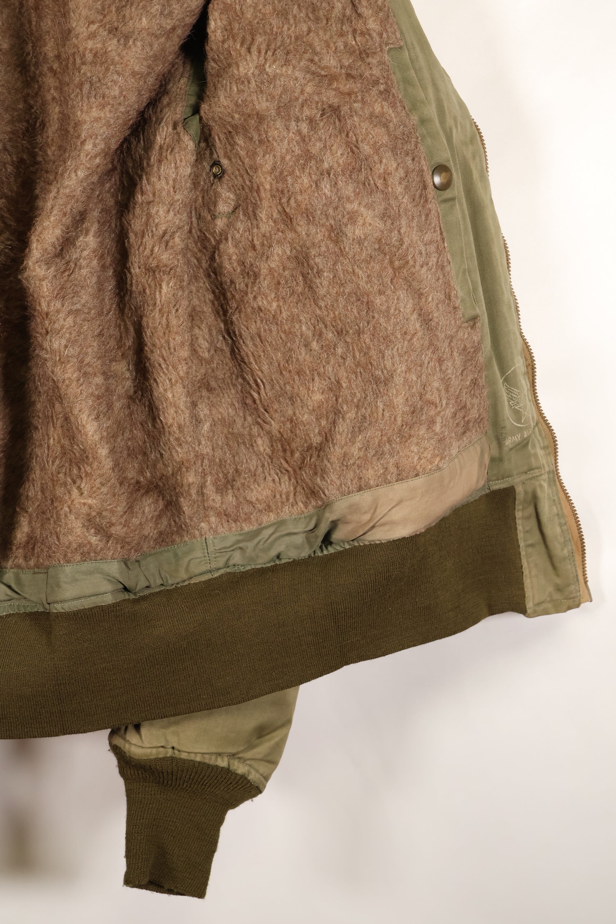 1940年代　推定38〜40　アメリカ陸軍航空隊　USAAF　B-15A　フライトジャケット　ボア改造　中古品