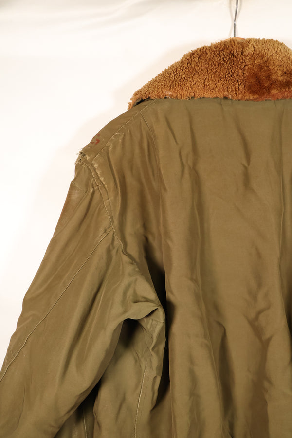 1940年代　サイズ 42　WWII　アメリカ陸軍航空隊　B-15　フライトジャケット　カレンダー加工生地　中古品