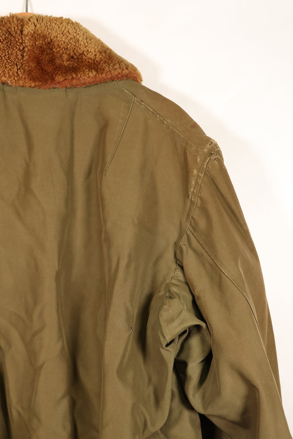 1940年代　サイズ 42　WWII　アメリカ陸軍航空隊　B-15　フライトジャケット　カレンダー加工生地　中古品