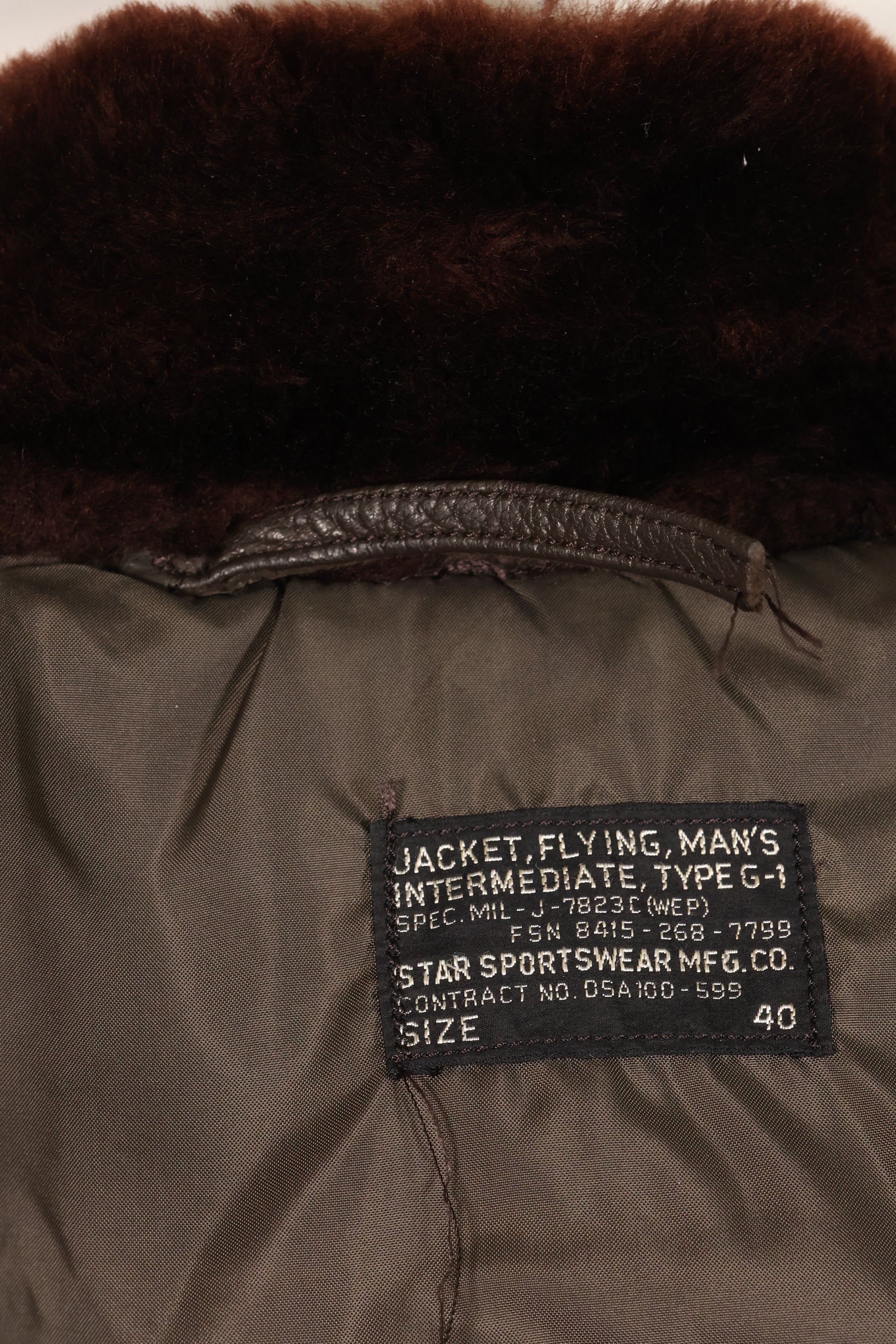 1960年代前半　サイズ40　アメリカ海軍　G-1　フライトジャケット　ほぼ未使用品　