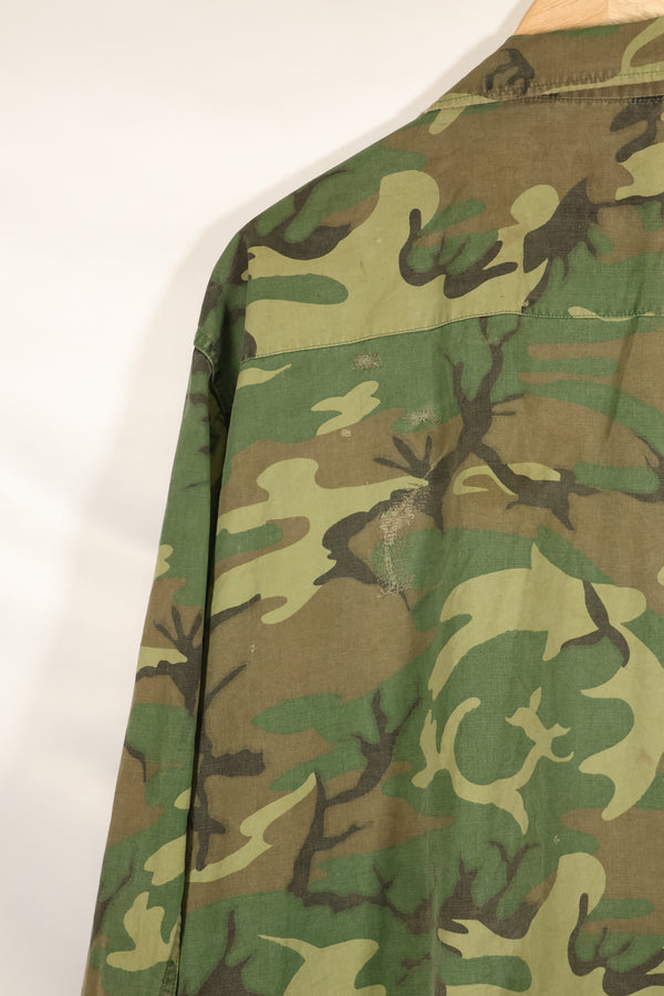 1966〜67年頃　X-L-R　ノンリップストップ　初期プリント　ERDL　ファティーグジャケット　中古品