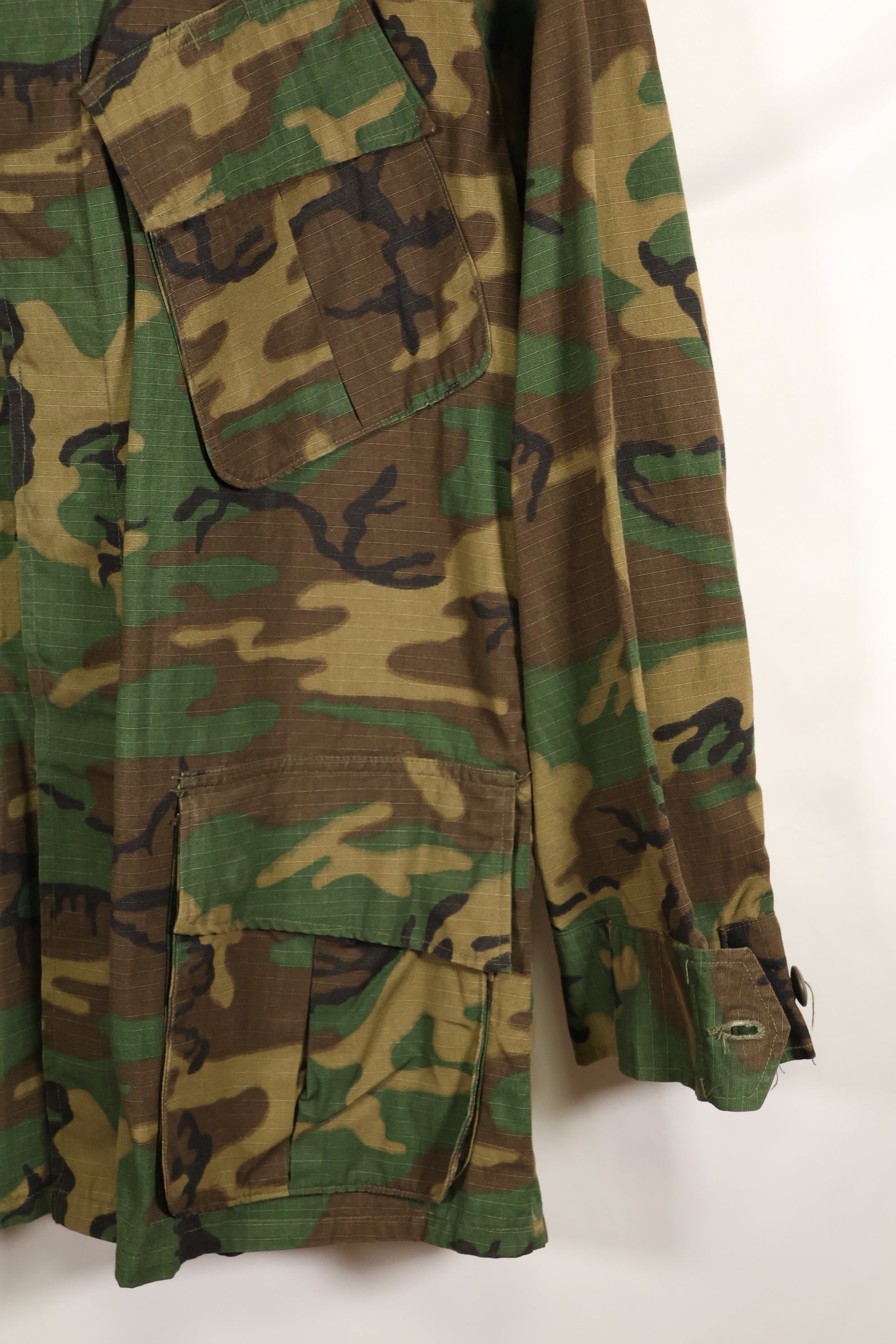 実物　1969年製　M-S　リップストップ　ERDL ファティーグジャケット　ブラウンリーフ  中古品