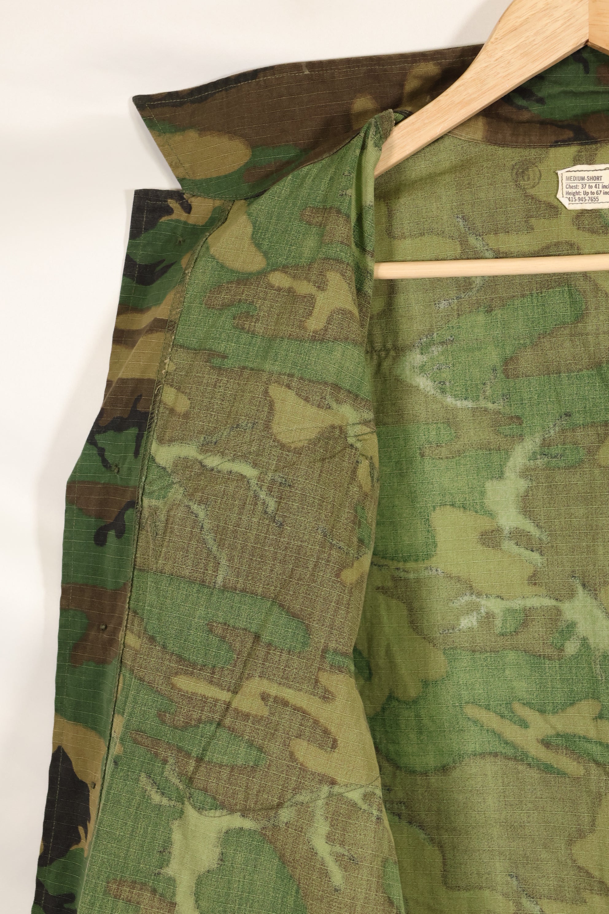 実物　1969年製　M-S　リップストップ　ERDL ファティーグジャケット　ブラウンリーフ  中古品