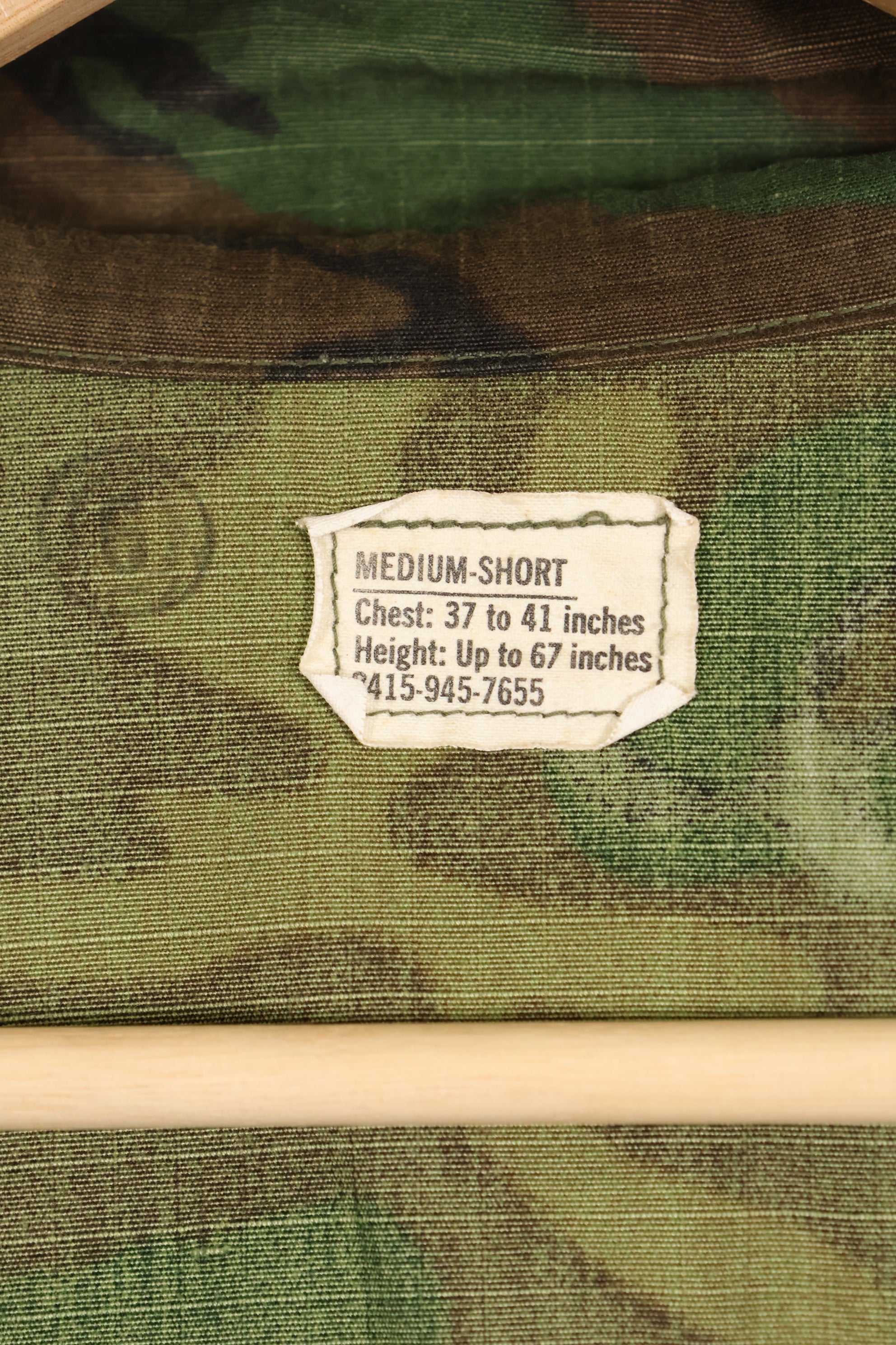 実物　1969年製　M-S　リップストップ　ERDL ファティーグジャケット　ブラウンリーフ  中古品