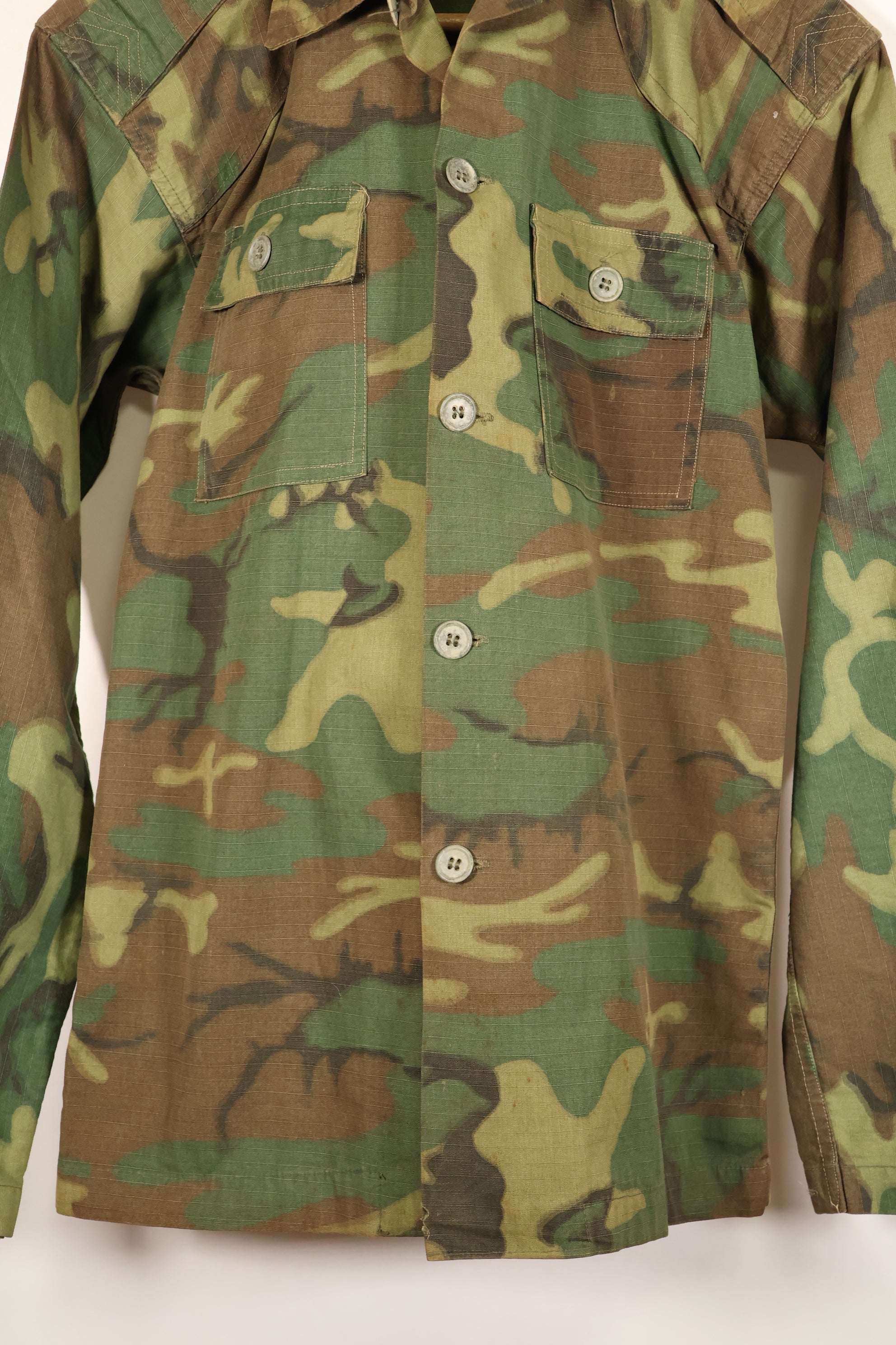 1960年代後半　南ベトナム軍　BDQ　M59　ERDL　リップストップ生地　シャツ　中古品