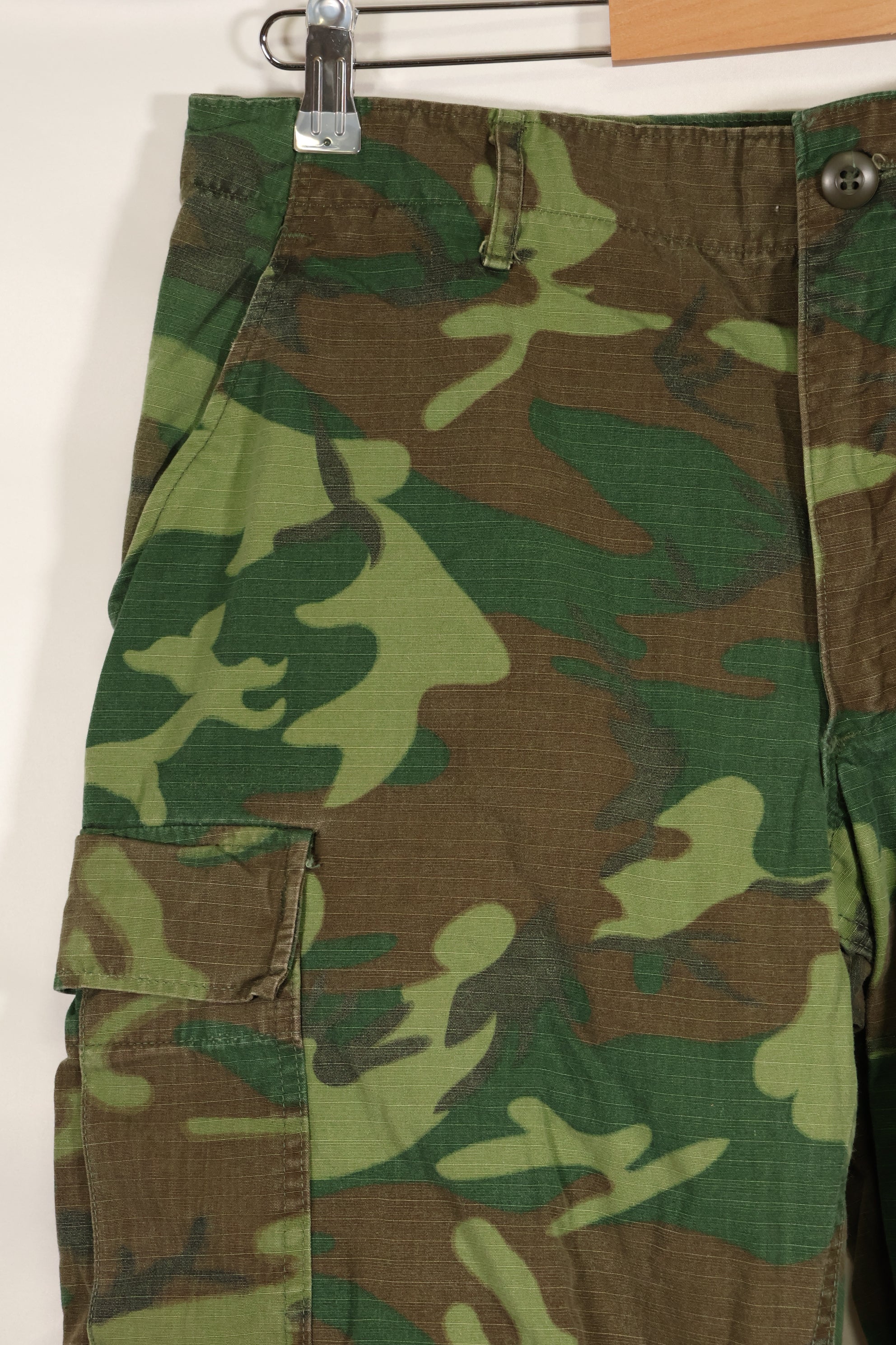 1969年契約　M-S　リップストップ　ERDL迷彩　ジャングルファティーグ　パンツ　褪色あり　中古品