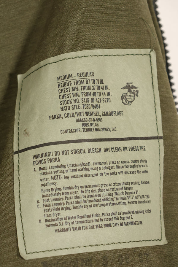 1997年会計　M-R　アメリカ軍　ウッドランド迷彩　ECWCS　Gen1 ゴアテックス　パーカー　中古品