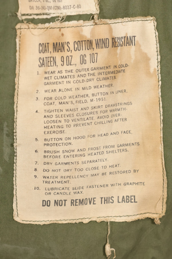 1960年契約　S-S　アメリカ軍　M51　フィールドジャケット　汚れあり　中古品