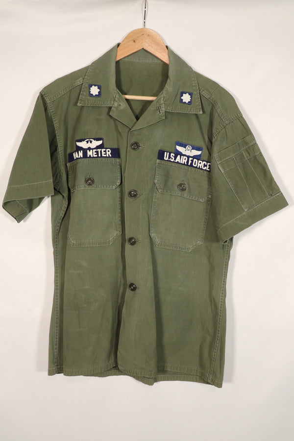 実物　アメリカ空軍　USAF　南ベトナムアドバイザー　OG-107シャツ　半袖改造　中古品