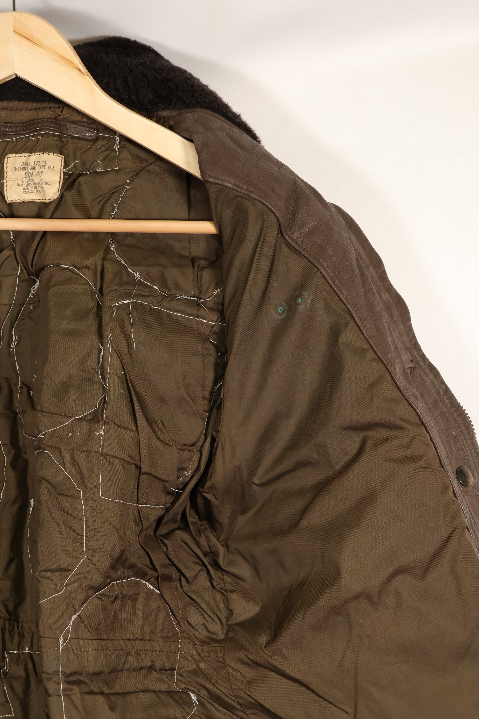 1977年契約　パッチ付　アメリカ海軍　G-1　フライトジャケット　サイズ40　状態良い