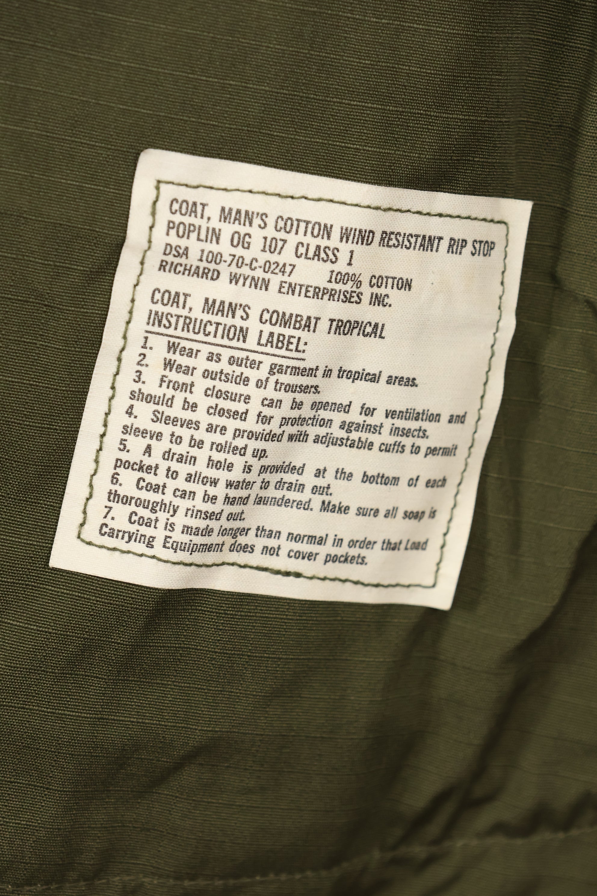 実物　1970年製　X-L-R デッドストック　4th Model ジャングルファティーグ　ジャケット A