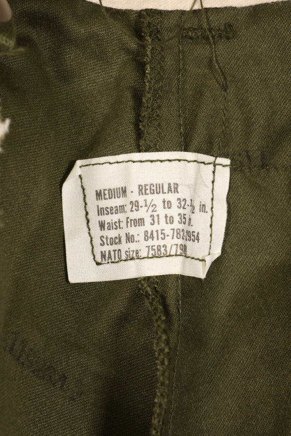 1974年契約　M-R　デッドストック　アメリカ軍　M65　フィールドパンツ　カーゴパンツ　状態良い NOS