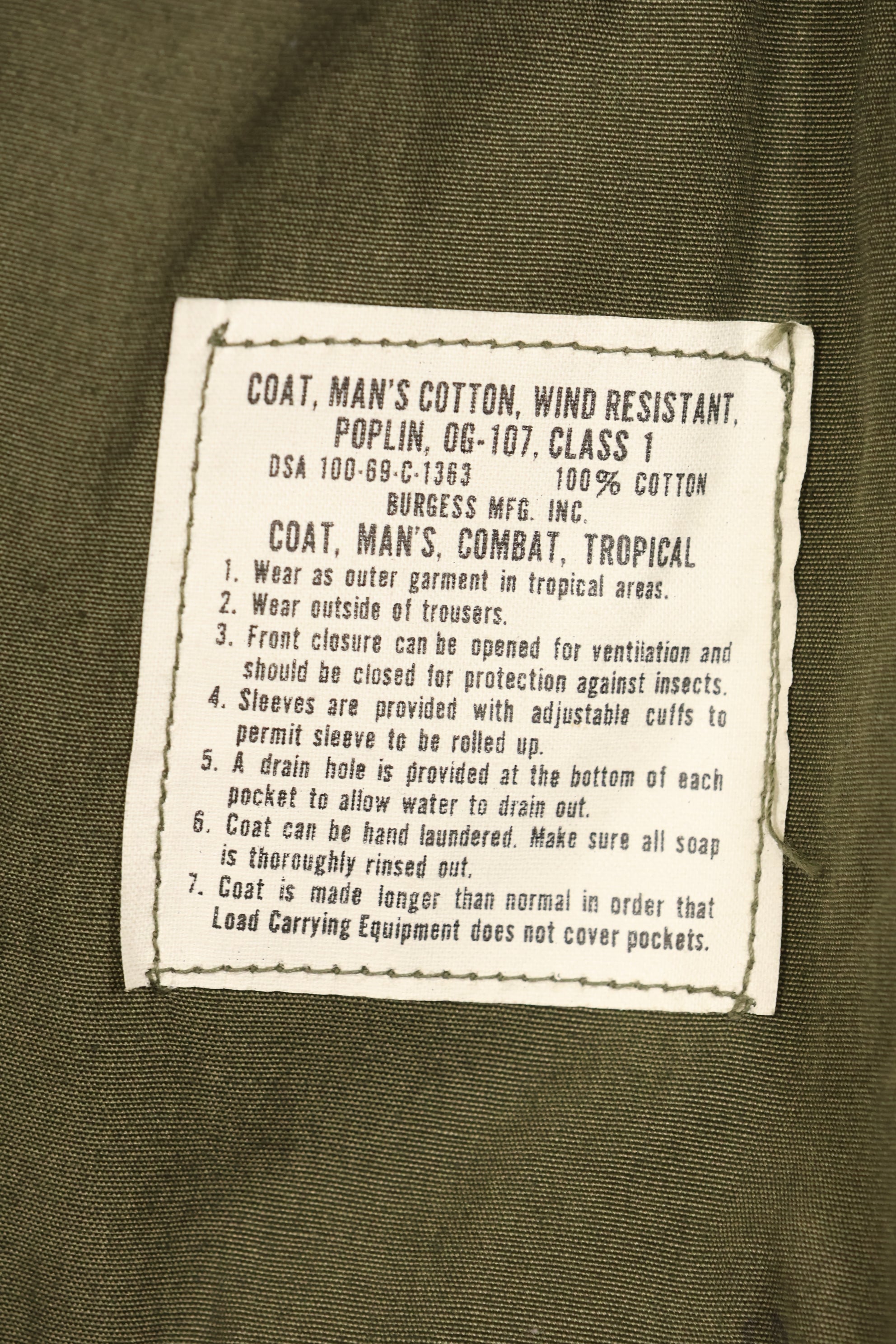 1969年契約　デッドストック　M-S　3rd Model ジャングルファティーグ　ジャケット　ノンリップ　