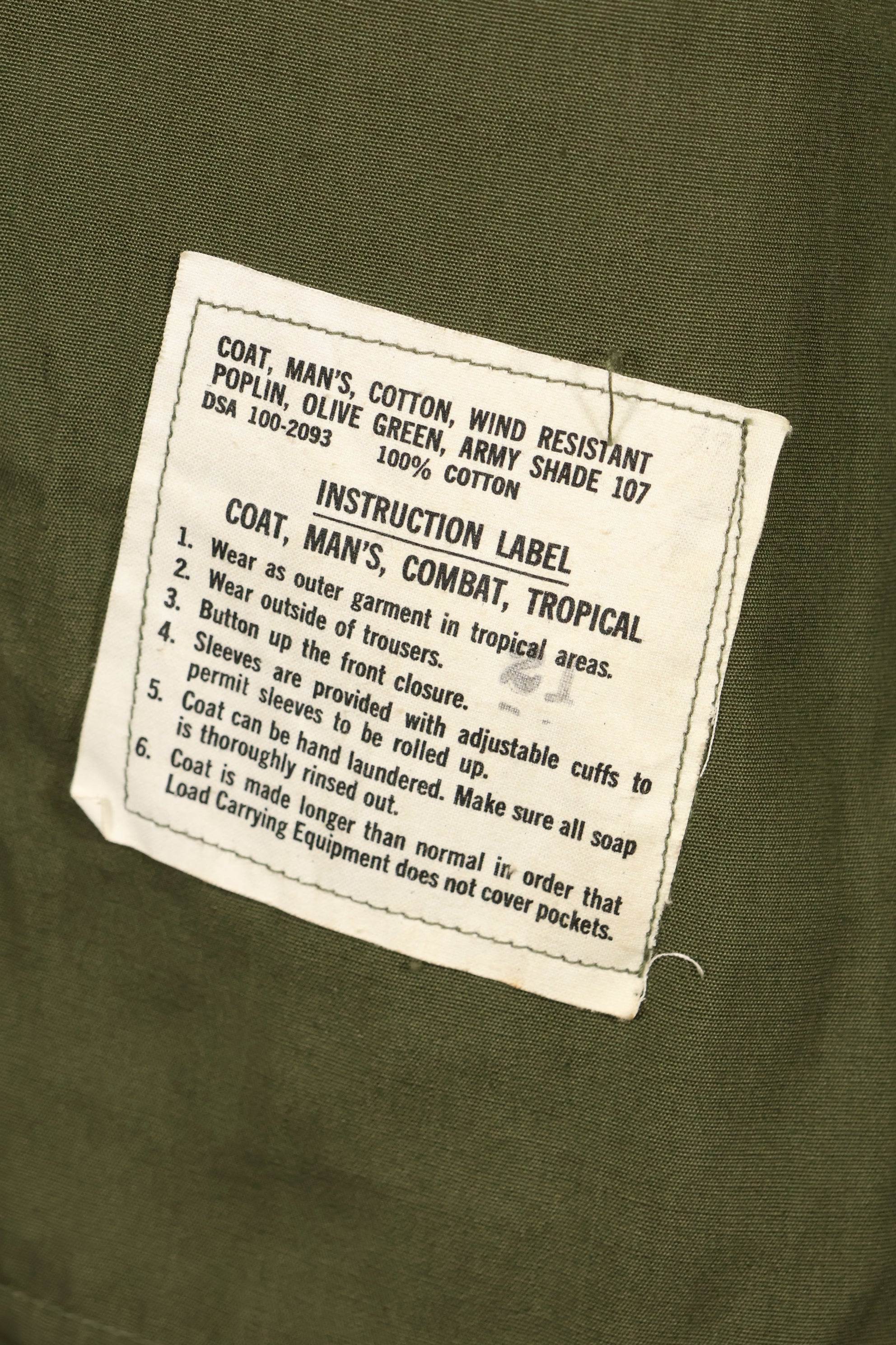 1966年〜67年契約　デッドストック　M-R　3rd Model ジャングルファティーグ　ジャケット　ノンリップ