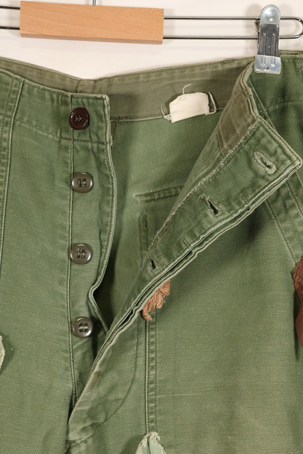 1960年代前半　MEDIUM OG-107 ユーティリティパンツ　Type I ベイカーパンツ　偽装付　スナイパー改造品