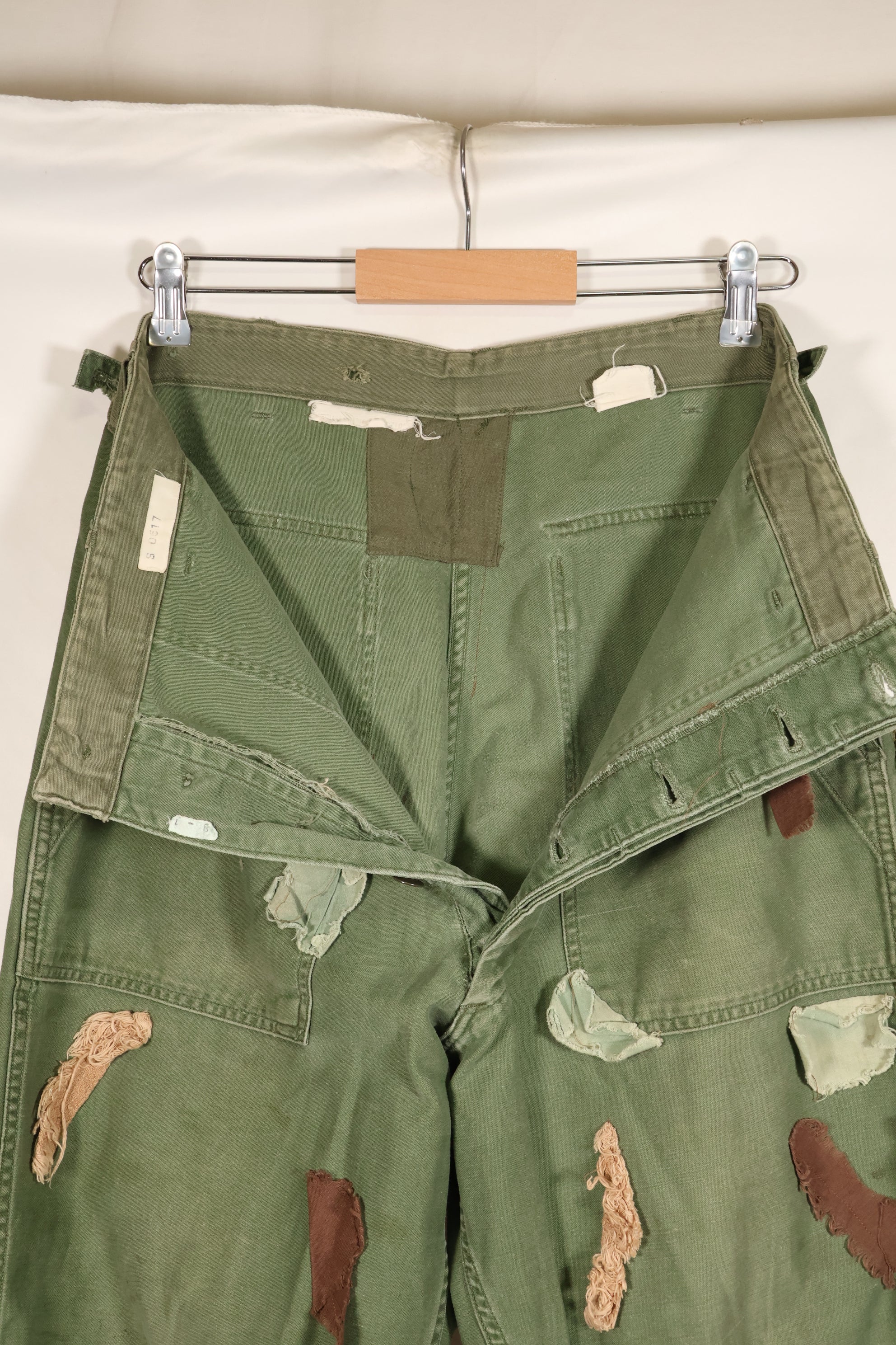 1960年代前半　MEDIUM OG-107 ユーティリティパンツ　Type I ベイカーパンツ　偽装付　スナイパー改造品