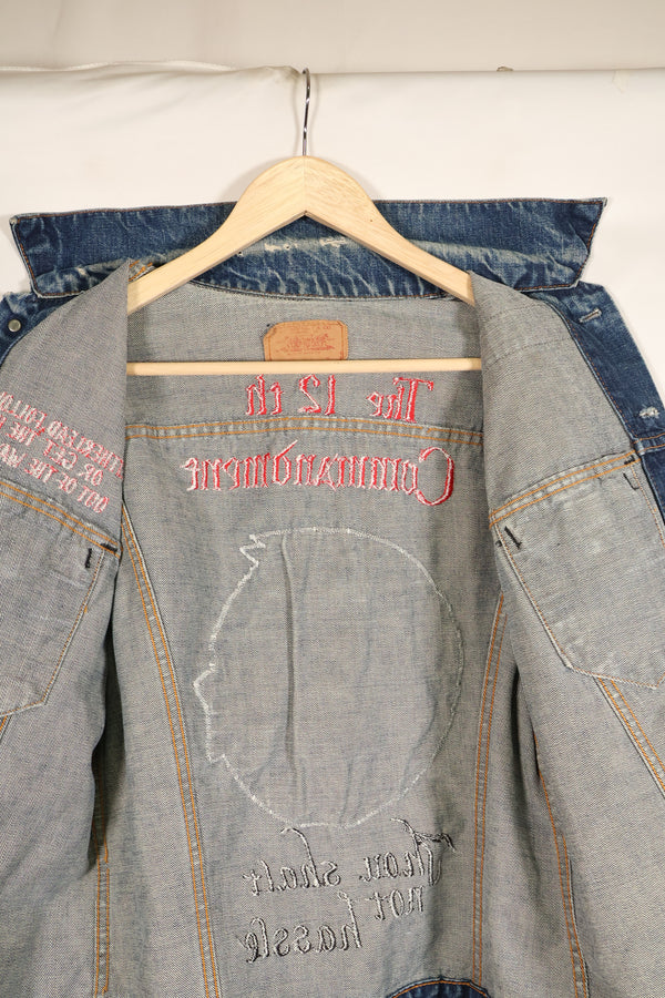1970年代後半　アメリカ空軍　The 12th Commandment ツアージャケット　Levis 70505 Big E 中古品