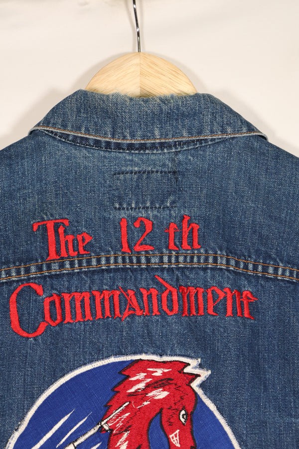 1970年代後半　アメリカ空軍　The 12th Commandment ツアージャケット　Levis 70505 Big E 中古品